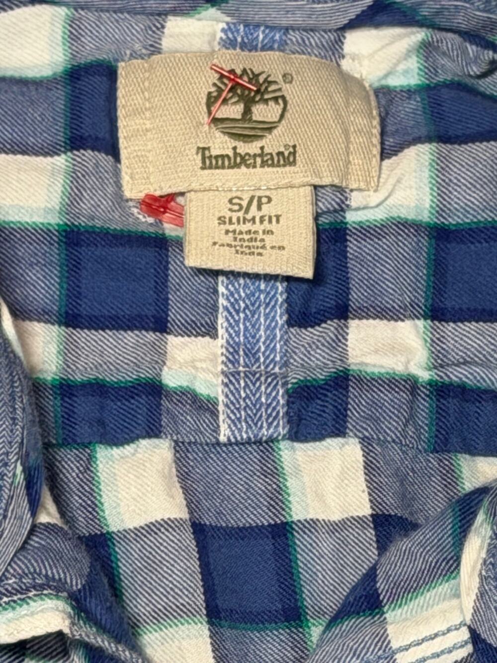 Y2K tartan plaid Timberland shirt men size small